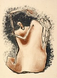 Artist: b'Graham, Geoffrey.' | Title: b'Two figures embracing and struggling' | Date: 1938 | Technique: b'lithograph, printed in colour, from multiple stones [or plates]'