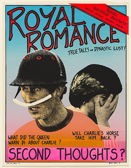 Artist: b'LITTLE, Colin' | Title: b'Royal romance' | Date: 1981 | Technique: b'screenprint, printed in colour, from four stencils'