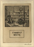 Artist: b'FEINT, Adrian' | Title: b'Bookplate: F. Mary F. White.' | Date: 1925 | Technique: b'etching, printed in brown ink with plate-tone, from one plate' | Copyright: b'Courtesy the Estate of Adrian Feint'