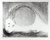 Artist: BOYD, Arthur | Title: St Francis lying down in the wilderness. | Date: (1965) | Technique: lithograph, printed in black ink, from one plate | Copyright: Reproduced with permission of Bundanon Trust