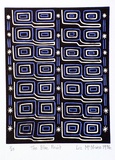 Artist: b'McNiven. Liz.' | Title: b'The blue print' | Date: 1996 | Technique: b'linocut, printed in black ink, from one block; hand-coloured in blue with pantone pen'