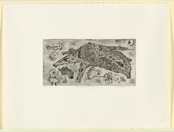 Artist: b'Slawik, Bernard.' | Title: b'The day after tomorrow' | Date: 1981 | Technique: b'etching, aquatint printed with plate-tone'