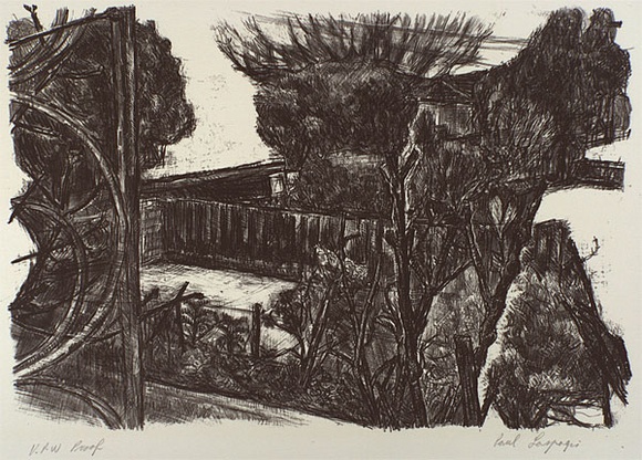 Artist: b'Laspargis, Paul.' | Title: b'Cedar st space' | Date: 1986, July | Technique: b'lithograph, printed in black ink, from one stone'