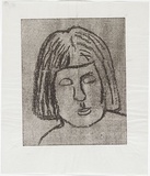 Artist: MADDOCK, Bea | Title: Self portrait | Date: 1967 | Technique: crayon-lithograph, printed in black ink, from one paper plate