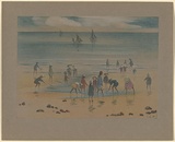 Artist: b'Allport, C.L.' | Title: b'The Shrimpers.' | Date: 1908 | Technique: b'lithograph, printed in colour, from multiple stones [or plates]'