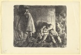 Artist: Dyson, Will. | Title: Tommies staging in the tunnels. | Date: 1918 | Technique: lithograph, printed in black ink, from one stone