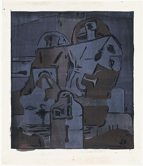 Artist: b'Senbergs, Jan.' | Title: b'Two elders' | Date: 1966 | Technique: b'screenprint, printed in colour, from multiple stencils' | Copyright: b'\xc2\xa9 Jan Senbergs. Licensed by VISCOPY, Australia'