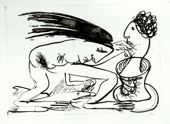 Artist: b'BOYD, Arthur' | Title: b'Woman making a pot.' | Date: (1968-69) | Technique: b'etching and aquatint, printed in black ink, from one plate' | Copyright: b'Reproduced with permission of Bundanon Trust'