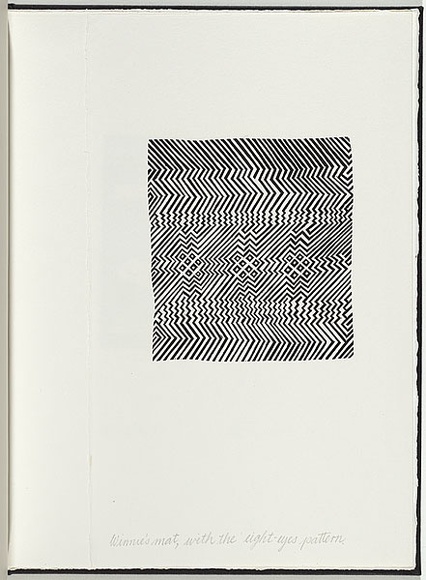 Artist: b'White, Robin.' | Title: bNot titled (Winnie's mat). | Date: 1985 | Technique: b'woodcut, printed in black ink, from one block'