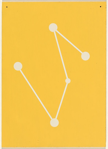 Artist: SELENITSCH, Alex | Title: not titled [yellow]. | Date: 1995 | Technique: screenprint and autotape on yellow paint