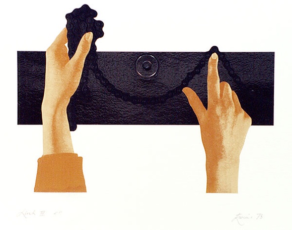Artist: b'EWINS, Rod' | Title: b'Link 3.' | Date: 1973 | Technique: b'photo-screenprint, embossing with found object'