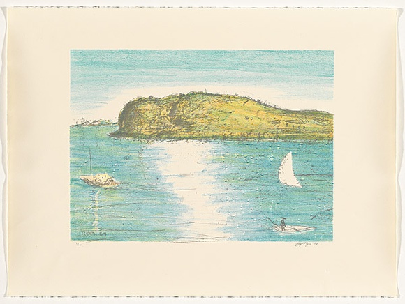 Artist: b'Rees, Lloyd.' | Title: bBalls Head, Berry's Bay | Date: 1987 | Technique: b'lithograph, printed in colour, from multiple stones [or plates]' | Copyright: b'\xc2\xa9 Alan and Jancis Rees'