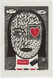 Artist: b'Klein, Deborah.' | Title: b'Love letters' | Date: 1997 | Technique: b'linocut, printed in colour, from three blocks (red, blue and black)'