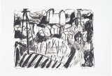 Artist: Boag, Yvonne. | Title: Market garden, Brunswick | Date: c.1982 | Technique: lithograph, printed in black ink, from one stone [or plate] | Copyright: © Yvonne Boag