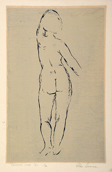 Artist: b'Sumner, Alan.' | Title: b'Standing Nude (2)' | Date: 1944 | Technique: b'screenprint, printed in colour, from two stencils'