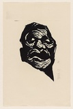 Title: b'not titled [head]' | Date: 1967 | Technique: b'linocut, printed in two black inks, from two blocks'