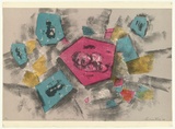 Artist: b'KING, Grahame' | Title: b'Fragment a la Sartie I' | Date: 1986 | Technique: b'lithograph, printed in colour, from five stones [or plates]'
