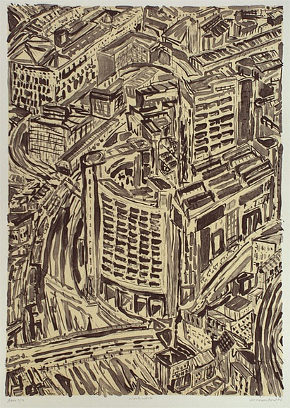 Artist: Crawford, Marian. | Title: Northwest | Date: 1996, October | Technique: lithograph, printed in black ink, from one stone; cream tint