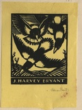 Artist: FEINT, Adrian | Title: Bookplate: J. Harvey Byrant. | Date: (1933) | Technique: wood-engraving, printed in black ink, from one block | Copyright: Courtesy the Estate of Adrian Feint
