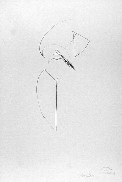 Artist: b'Powditch, Peter.' | Title: b'not titled [standing figure]' | Date: c.1972 | Technique: b'lithograph, printed in black ink, from one plate'