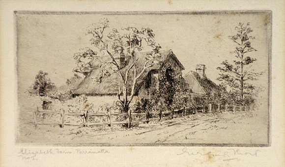 Artist: b'MORT, Eirene' | Title: b'Elizabeth Farm, Parramatta' | Date: 1920 | Technique: b'etching, printed in black ink, from one plate'