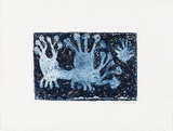 Artist: PURDIE, Shirley | Title: Massacre Creek | Date: 1999, June | Technique: line-etching, sugarlift, lump rosin and aquatint, printed in prussian blue ink, from one plate