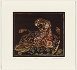 Title: b'Dog.' | Date: 2008 | Technique: b'linocut, printed in colour, from multiple blocks; embossed'