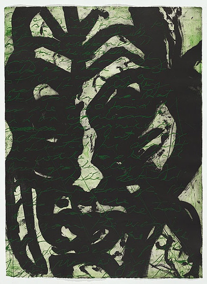 Artist: b'PARR, Mike' | Title: b'Stick into eye, # 6' | Date: 1993 | Technique: b'etching and aquatint, printed in colour, from two plates'