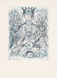 Artist: b'MEYER, Bill' | Title: b'Etz chaim' | Date: 1990 | Technique: b'etching, printed in blue and black ink, from one zinc plate; a la poupee and plate-tone' | Copyright: b'\xc2\xa9 Bill Meyer'