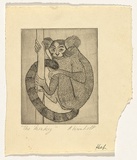 Artist: b'Wienholt, Anne.' | Title: b'The monkey' | Technique: b'line-engraving, printed in black ink with plate-tone, from one copper plate'