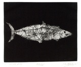 Artist: b'Shepherdson, Gordon.' | Title: b'The Mackerel: Number one' | Date: 1979 | Technique: b'etching and aquatint, printed in colour with plate-tone, from one plate'