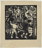 Artist: Proctor, Thea. | Title: The peep show | Date: 1928 | Technique: woodcut, printed in black ink, from one block | Copyright: © Art Gallery of New South Wales