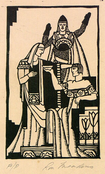 Artist: b'Meadows, Ron.' | Title: b'Greeting card: Christmas' | Date: 1932 | Technique: b'linocut, printed in black ink, from one block'