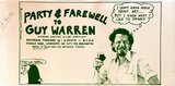Artist: b'EARTHWORKS POSTER COLLECTIVE' | Title: b'A party and farewell to Guy Warren.' | Date: 1976 | Technique: b'screenprint, printed in green ink, from one stencil'