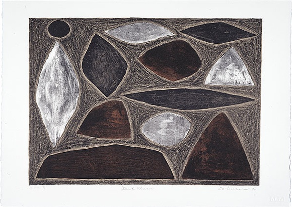 Artist: b'Coburn, John.' | Title: b'Dark Uluru' | Date: 1990, June | Technique: b'lithograph, printed in colour, from three stones [or plates]'