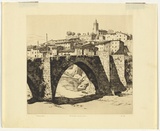 Artist: Rose, Herbert. | Title: Old bridge, Besala, Spain | Date: c.1931 | Technique: etching, printed in black ink, from one plate
