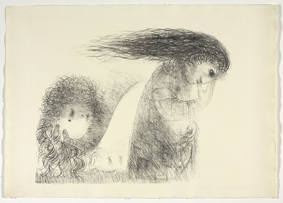 Artist: b'BOYD, Arthur' | Title: b'St Francis when young turning aside.' | Date: (1965) | Technique: b'lithograph, printed in black ink, from one plate' | Copyright: b'Reproduced with permission of Bundanon Trust'