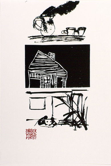 Artist: b'Sparke, Franki.' | Title: b'Poster: The Backyard Project.' | Date: 1989 | Technique: b'screenprint'