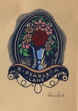 Artist: FEINT, Adrian | Title: Bookplate: R Pearl A Lane. | Date: (1938) | Technique: wood-engraving, printed in blue ink, from one block; hand-coloured | Copyright: Courtesy the Estate of Adrian Feint