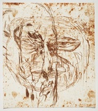 Artist: b'PARR, Mike' | Title: b'Alphabet/Haemorrhage.' | Date: 1992-93 | Technique: b'etching, printed in red ochre ink, from one plate'