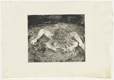 Artist: BOYD, Arthur | Title: Washing nude with starry sky. | Date: 1962-63 | Technique: etching and aquatint, printed in black ink, from one plate | Copyright: Reproduced with permission of Bundanon Trust