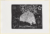 Artist: Gilbert, Kevin. | Title: My father's studio | Date: 1965 | Technique: linocut, printed in black ink, from one block