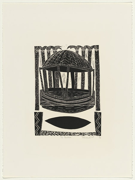 Artist: b'Kirwan-Ward, Jeremy.' | Title: b'The pavilion' | Date: 1988 | Technique: b'linocut, printed in black ink, from one block'