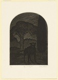 Artist: Baxter, Paul. | Title: Dog at night. | Date: 1989 | Technique: etching, printed in black ink with plate-tone, from one plate