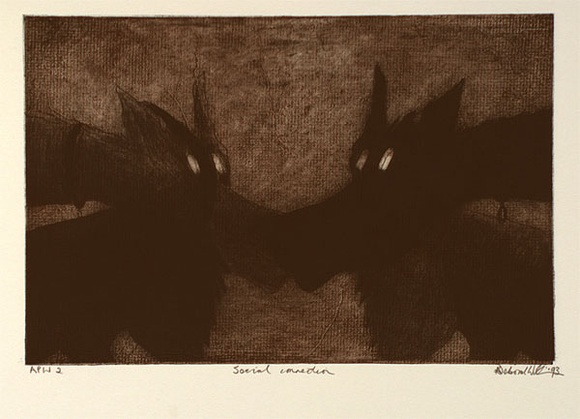 Artist: b'Williams, Deborah.' | Title: b'Social connection' | Date: 1993, September | Technique: b'etching and collagraph, printed in colour, from two plates'