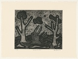 Artist: b'Bowen, Dean.' | Title: b'Howling at the moon' | Date: 1991 | Technique: b'aquatint, scraping and burnishing, printed in black ink with plate-tone, from one plate'