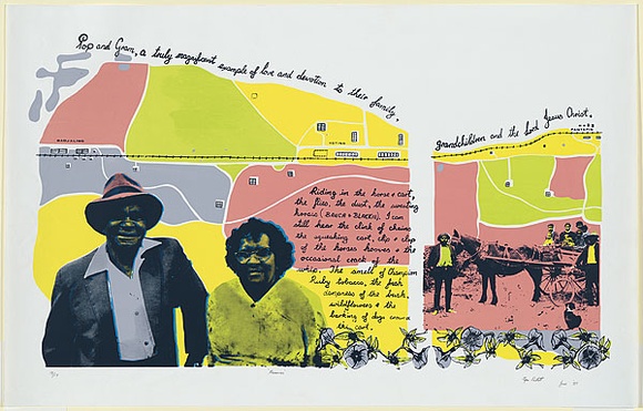 Artist: b'Pickett, Byron.' | Title: b'Memories' | Date: 1985 | Technique: b'screenprint, printed in colour, from multiple stencils' | Copyright: b'\xc2\xa9 Byron Pickett, Licensed by VISCOPY, Australia'