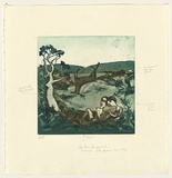 Artist: SHEAD, Garry | Title: Deer | Date: 1991-94 | Technique: etching and aquatint, printed in green and brown inks, from one plate | Copyright: © Garry Shead