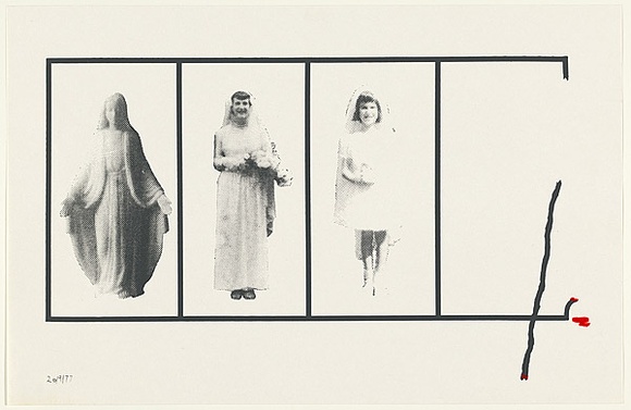 Artist: Urbanick, Louise. | Title: Untitle (Rectangles containing figures of women) | Date: 1977 | Technique: screenprint, printed in colour, from multiple stencils