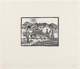 Artist: b'Groblicka, Lidia.' | Title: b'Naive village' | Date: 1961 | Technique: b'woodcut, printed in black ink, from one block'